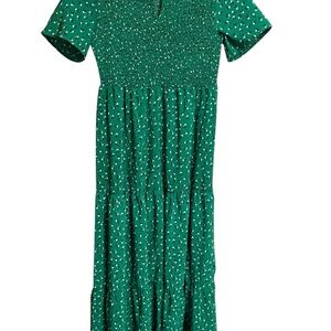 Green Floral Midi Dress